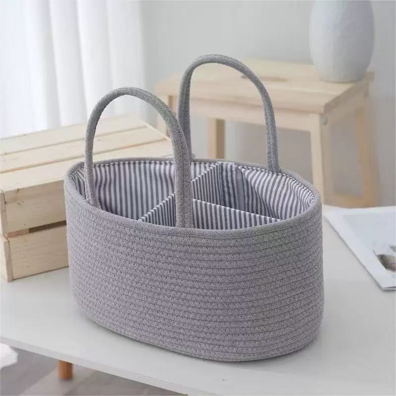 Baby Nursery Bags - Portable Baby Diaper Storage Basket with