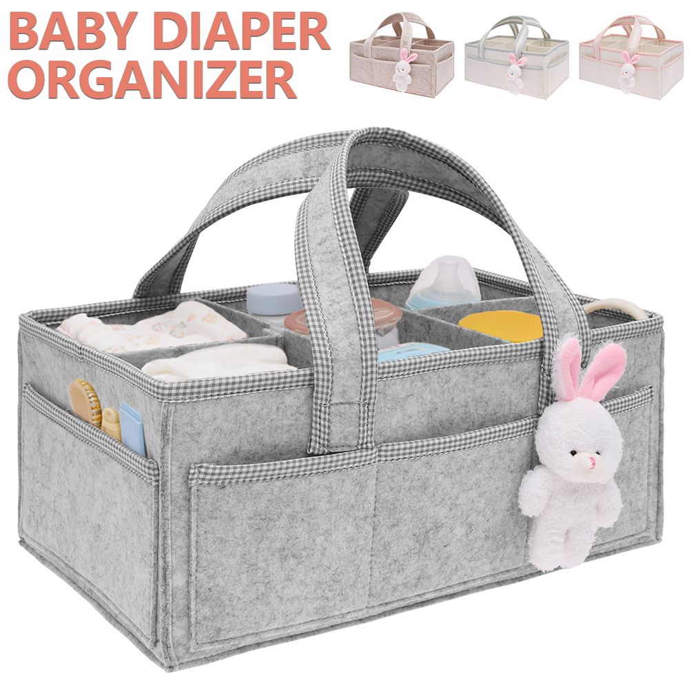 Baby Nursery Bags - Baby Diaper Caddy Felt Baby Diaper