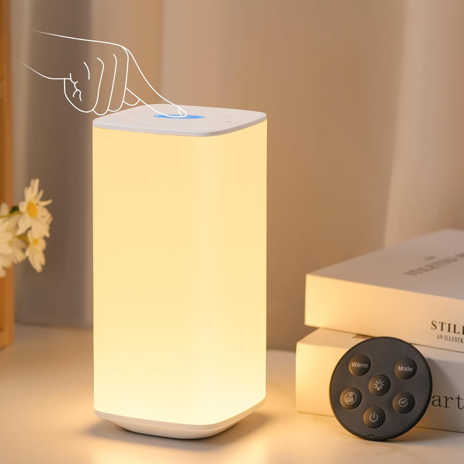 Baby Nursery Table Lamp - Dimmable Touch Lamp for Bedroom, Portable