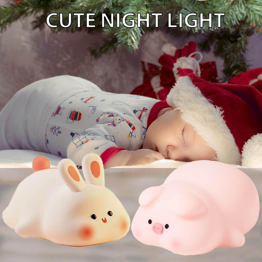 Baby Nursery Equipment - Piggy Bunny Night Light Led Table