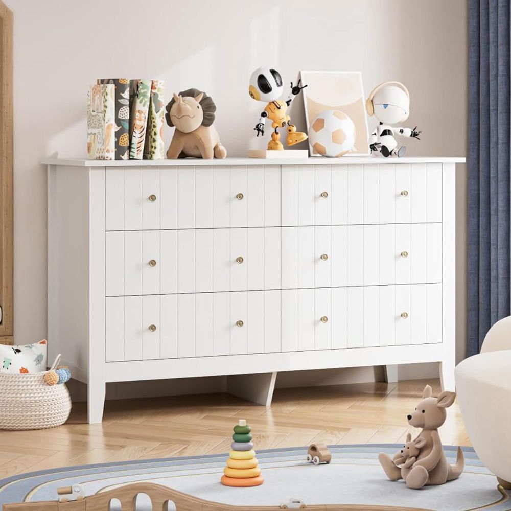 Baby Nursery Chest Of Drawers - White Dresser, Chest of Drawers, Modern