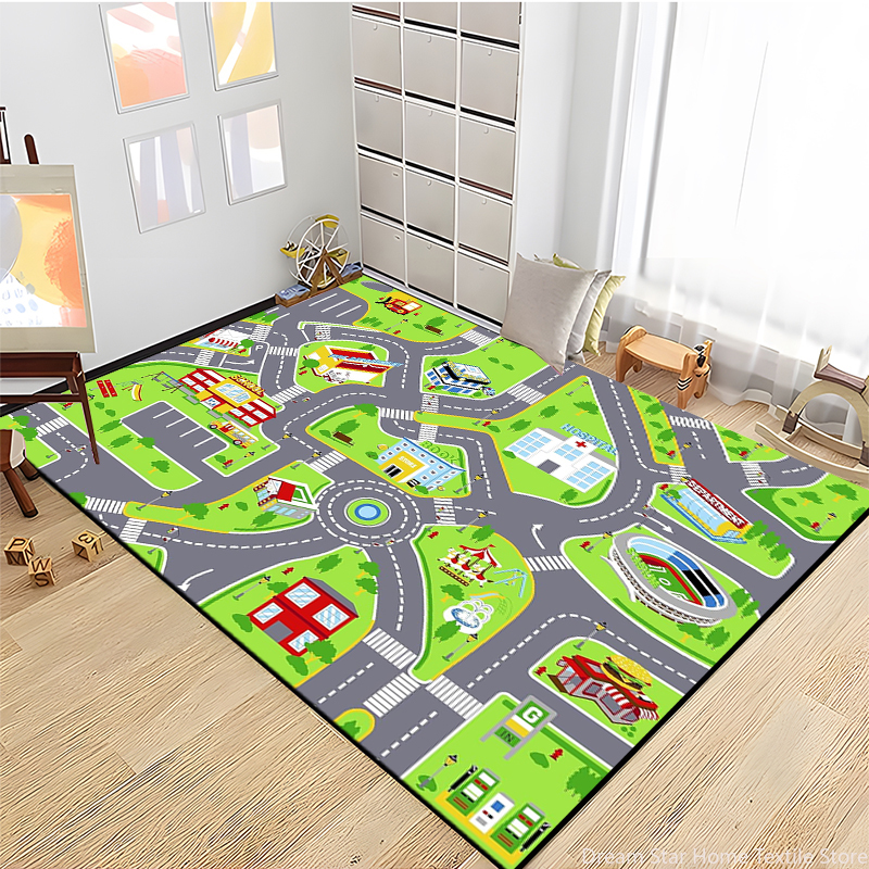 Baby Nursery Game - Kids Road Traffic Carpet Cartoon Car
