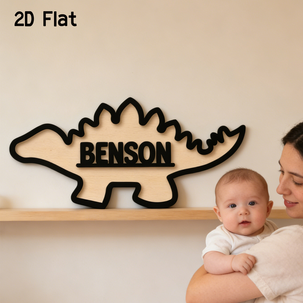 Baby Nursery Gifts - 1Pc Cutom Dinosaur Wooden Acrylic Name
