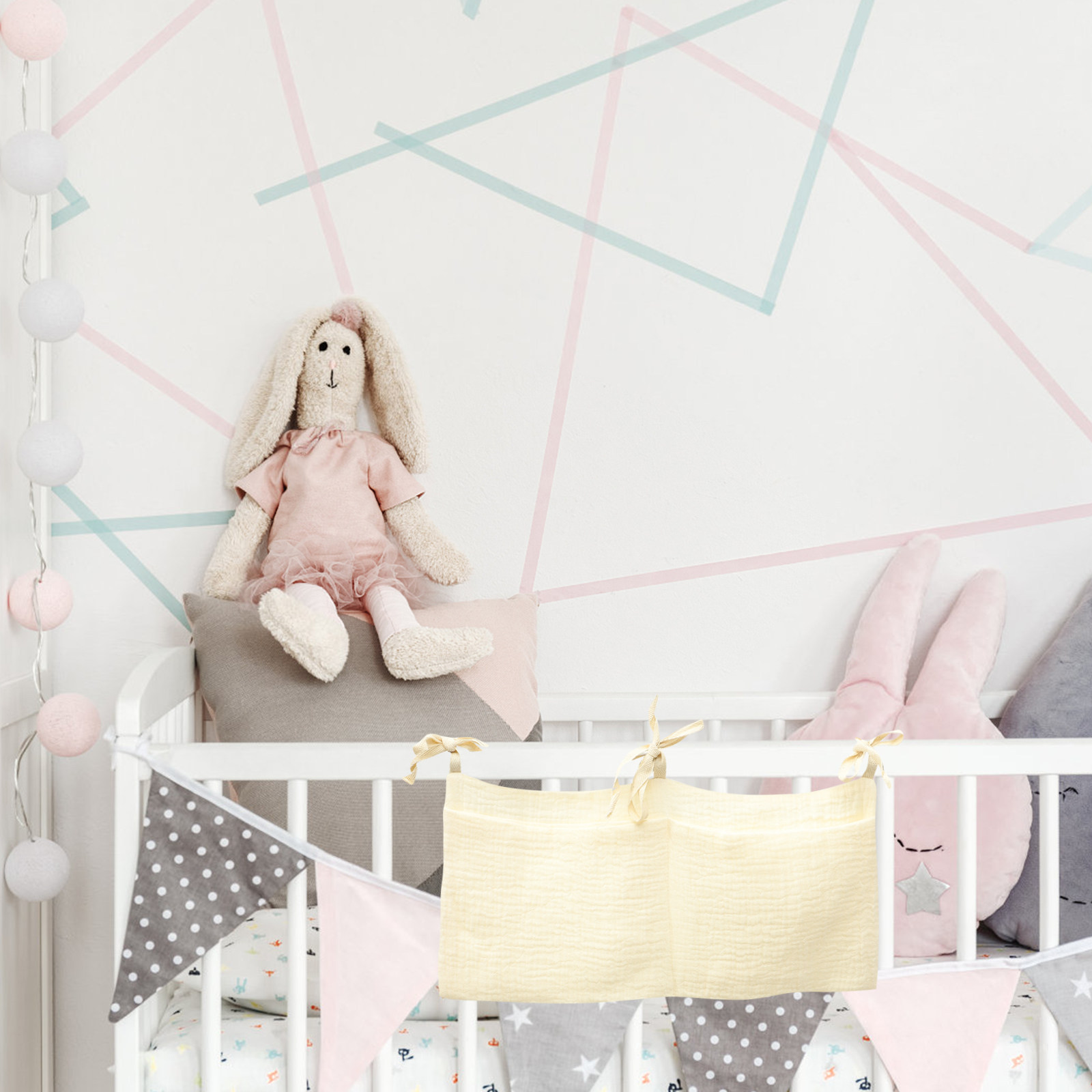 Baby Nursery Bags - Baby Crib Hanging Storage Bag Cotton