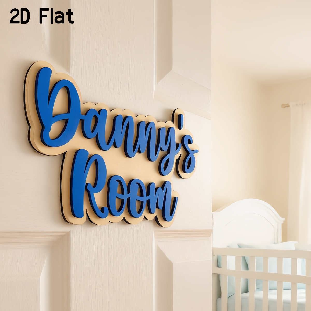 Baby Nursery Gifts - 1Pc Cutom Blue Wooden Acrylic Door