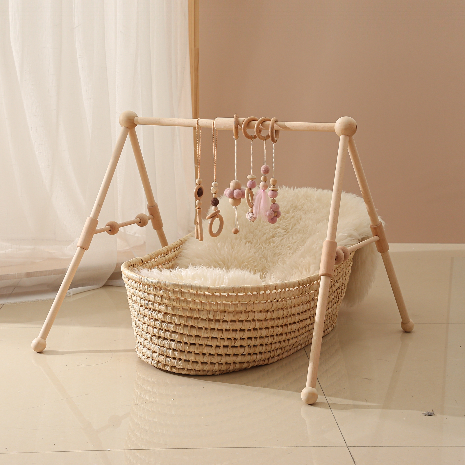 Baby Nursery Game - Baby Wooden Toys Play Gym Ordic