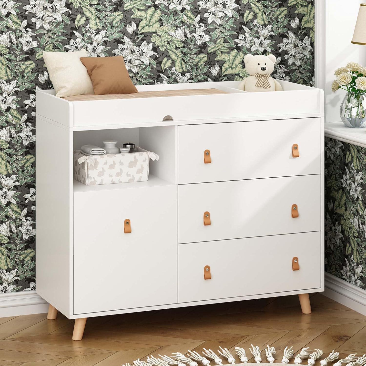 Baby Nursery Chest Of Drawers - Baby Dresser Changing Table with Drawers