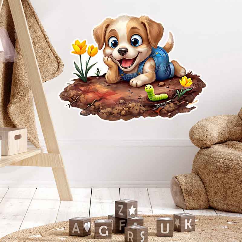 Woodland Baby in Garden Mural  - Baby Nursery Mural Wallpaper avis et prix