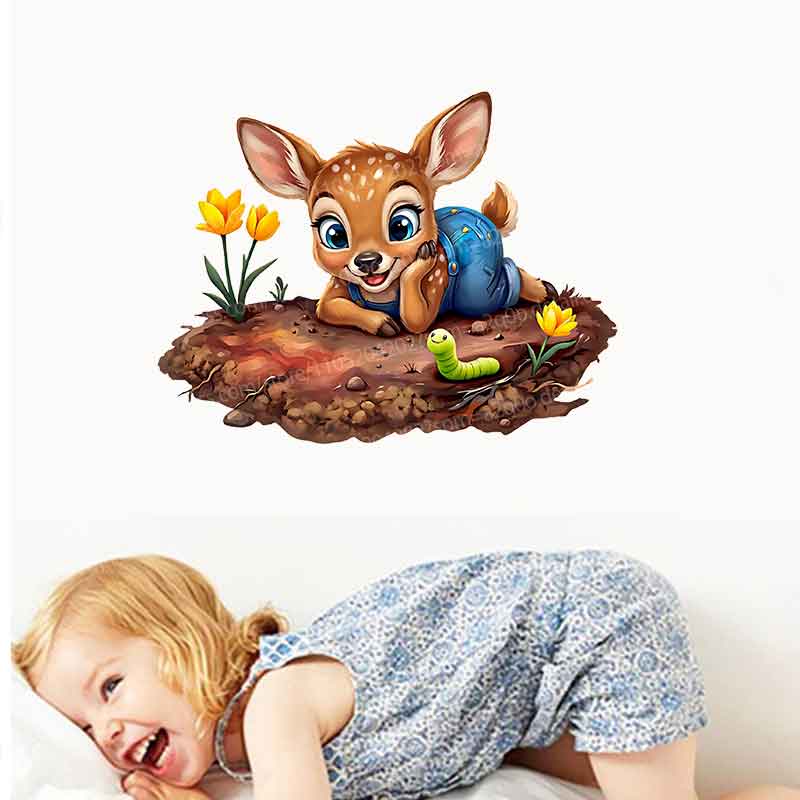 Woodland Baby in Garden Mural  - Baby Nursery Mural Wallpaper avis et prix