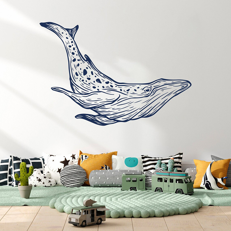 Whale Wall Decals Nautical Hom - Baby Nursery Mural Wallpaper avis et prix