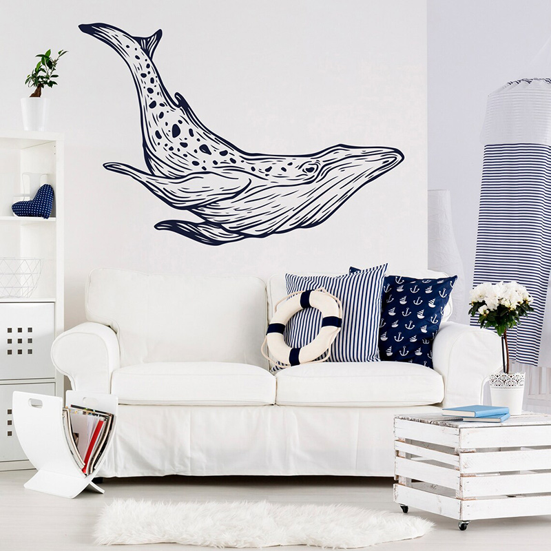 Whale Wall Decals Nautical Hom - Baby Nursery Mural Wallpaper avis et prix