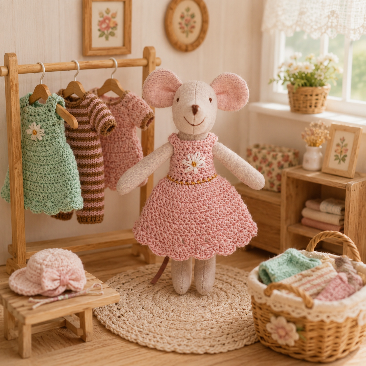 Handmade Crochet Mouse Doll, C - Baby Nursery Uniform avis et prix
