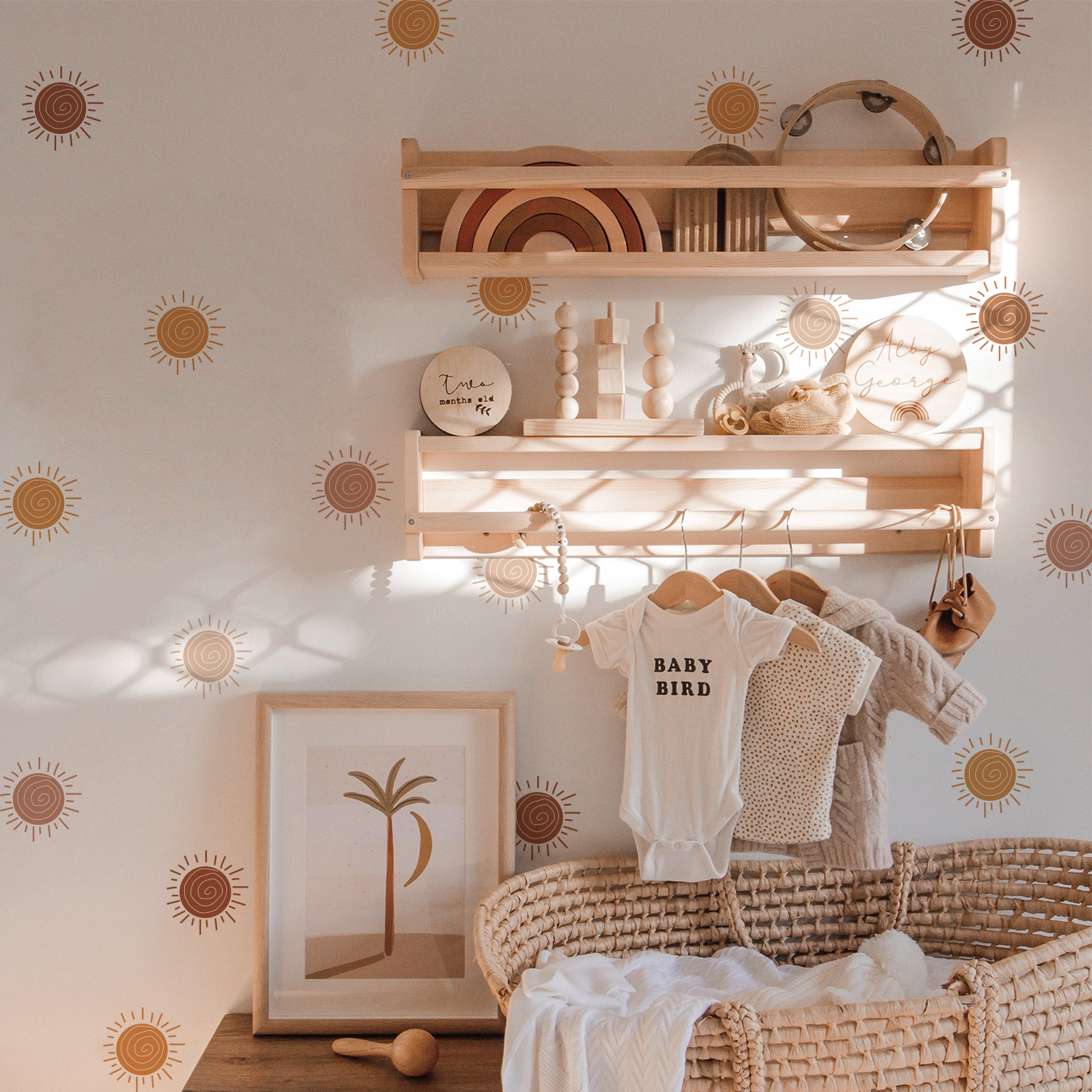 Boho Cartoon Creative Sun Wall - Baby Nursery Wallpaper Girl avis et prix