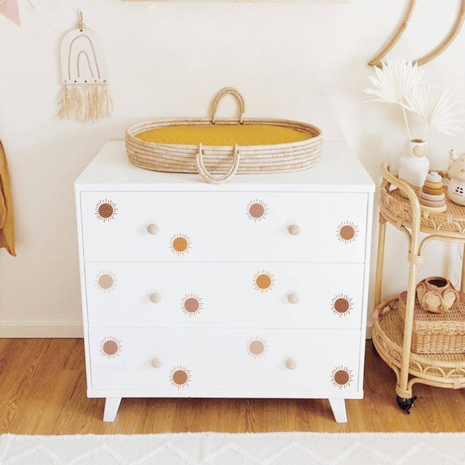 Boho Cartoon Creative Sun Wall - Baby Nursery Wallpaper Girl avis et prix