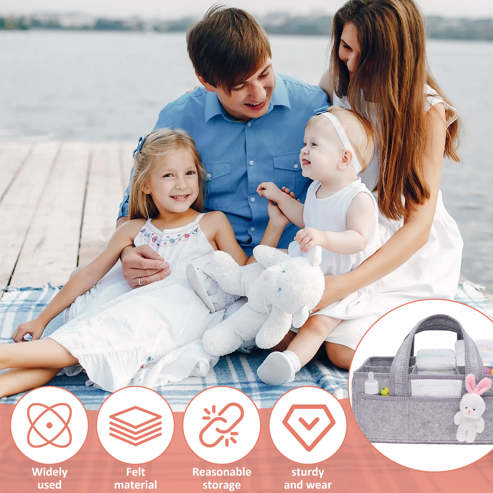 Baby Diaper Caddy Felt Baby Di - Baby Nursery Bags avis et prix