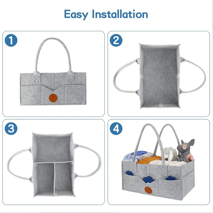 Children's Felt Diaper Storage - Baby Nursery Basket avis et prix