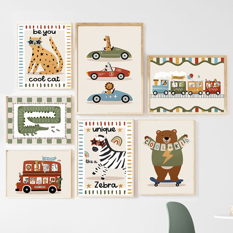 Funny Cartoon Animals Car Bus  - Baby Zebra Nursery avis et prix