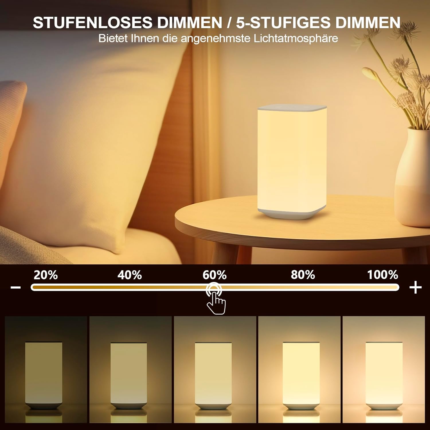 Dimmable Touch Lamp for Bedroo - Baby Nursery Table Lamp avis et prix