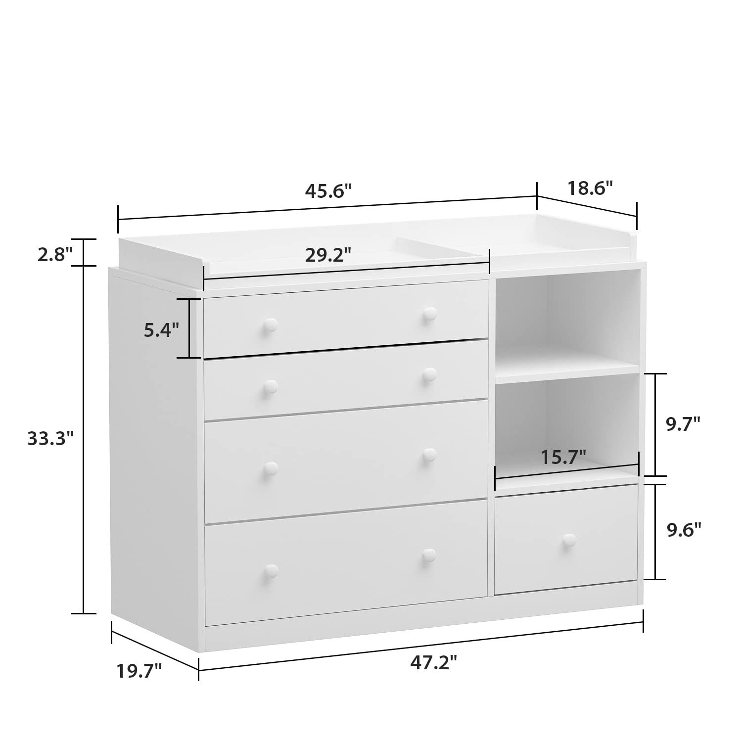 Baby Nursery Dresser, White Be - Baby Nursery Chest Of Drawers avis et prix