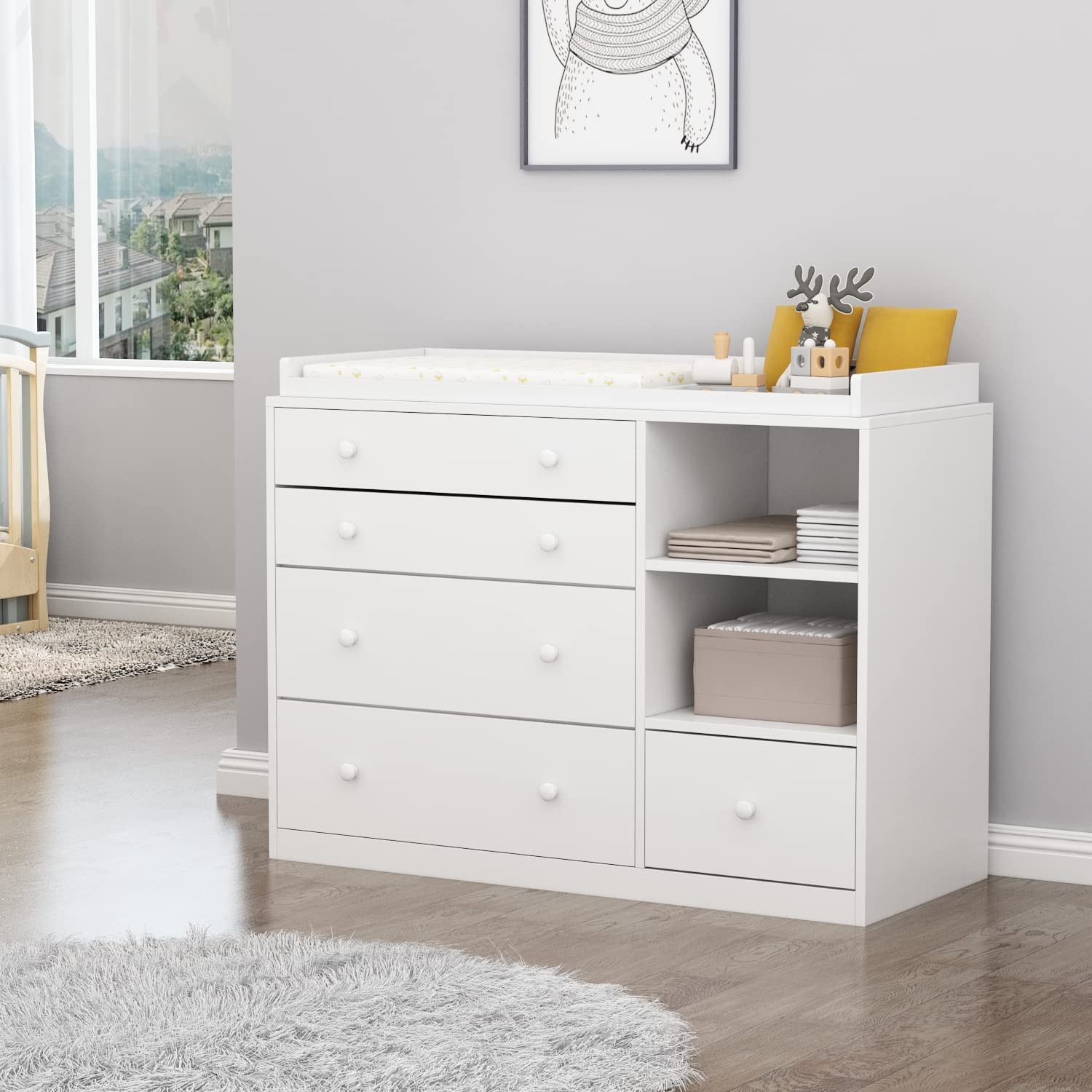 Baby Nursery Dresser, White Be - Baby Nursery Chest Of Drawers avis et prix