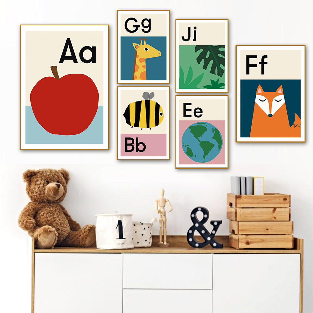 Cartoon ABCD Alphabet Poster E - Baby Nursery Images avis et prix