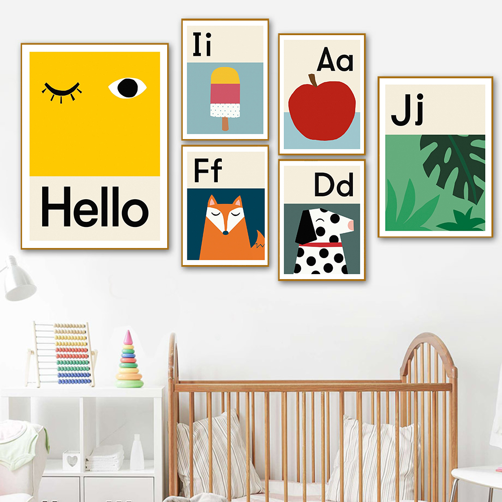 Cartoon ABCD Alphabet Poster E - Baby Nursery Images avis et prix