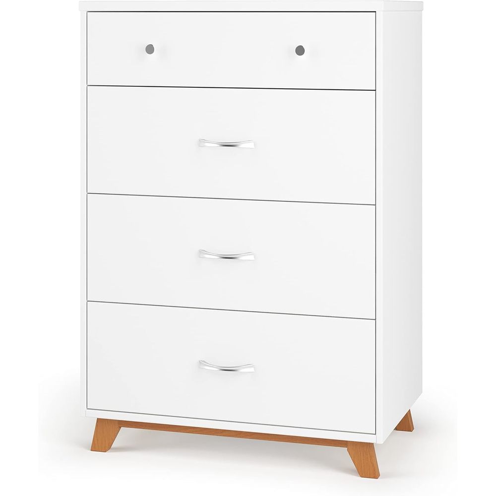 4-Drawer Chest in White/Natura - Baby Nursery Chest Of Drawers avis et prix