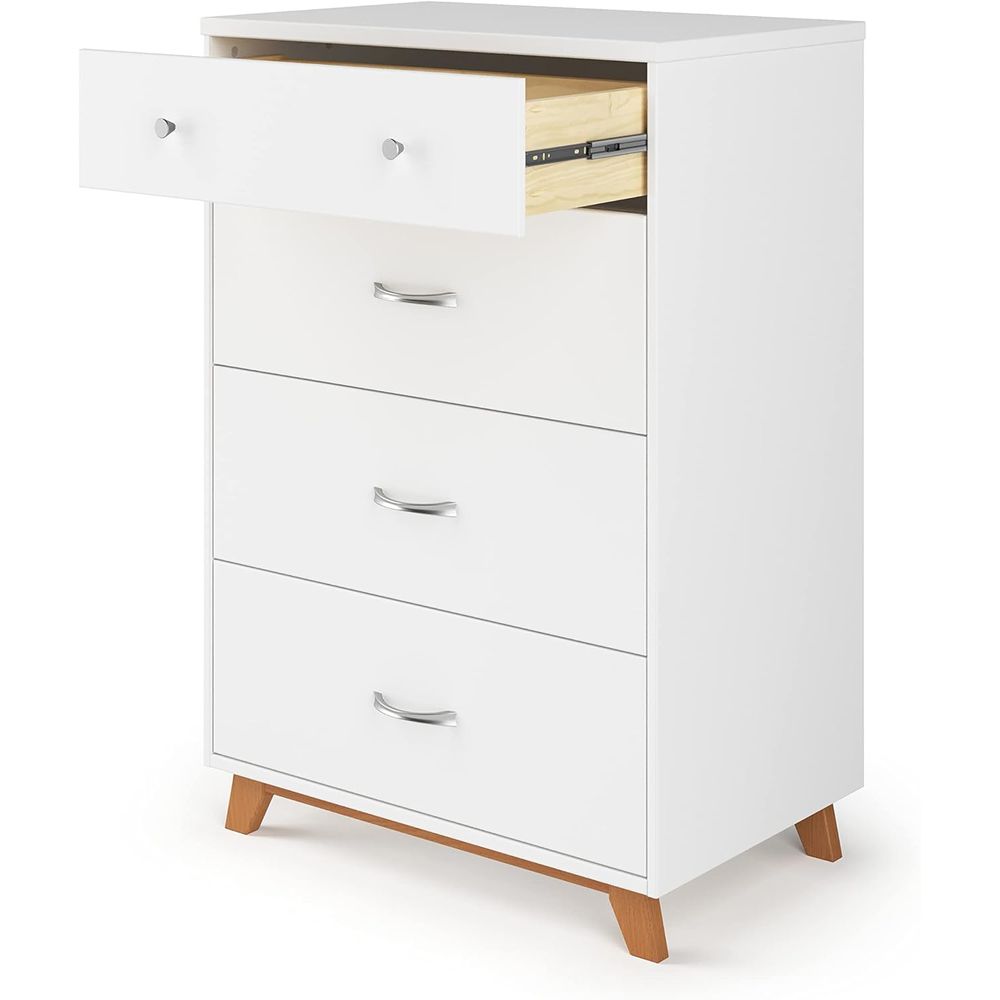 4-Drawer Chest in White/Natura - Baby Nursery Chest Of Drawers avis et prix