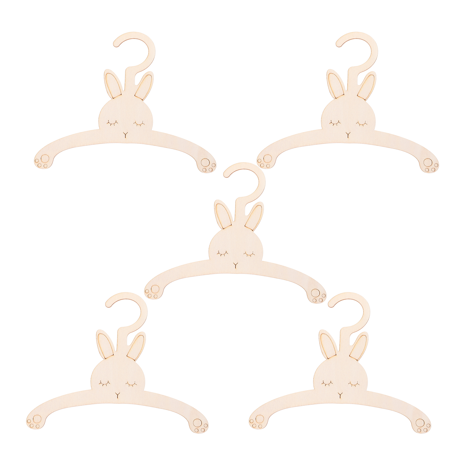 5pcs Wooden Rabbit Hangers Reu - Baby Nursery Uniform avis et prix