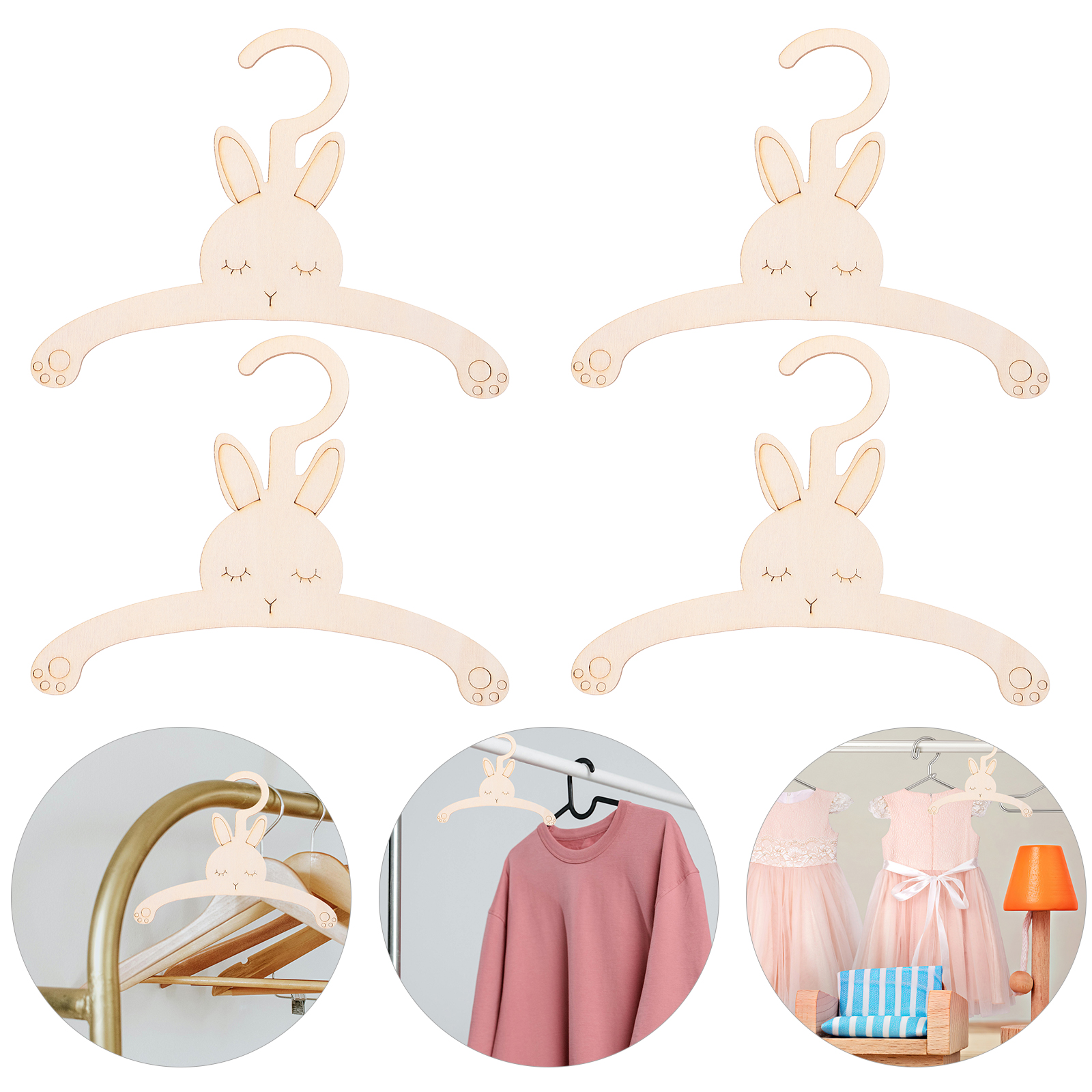 5pcs Wooden Rabbit Hangers Reu - Baby Nursery Uniform avis et prix