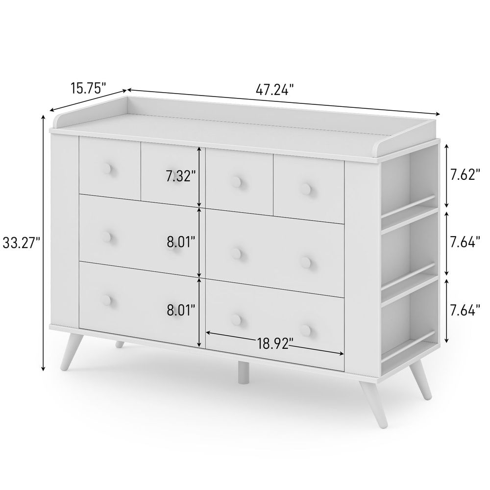Kids Dresser Cabinet with 8 Dr - Baby Nursery Chest Of Drawers avis et prix