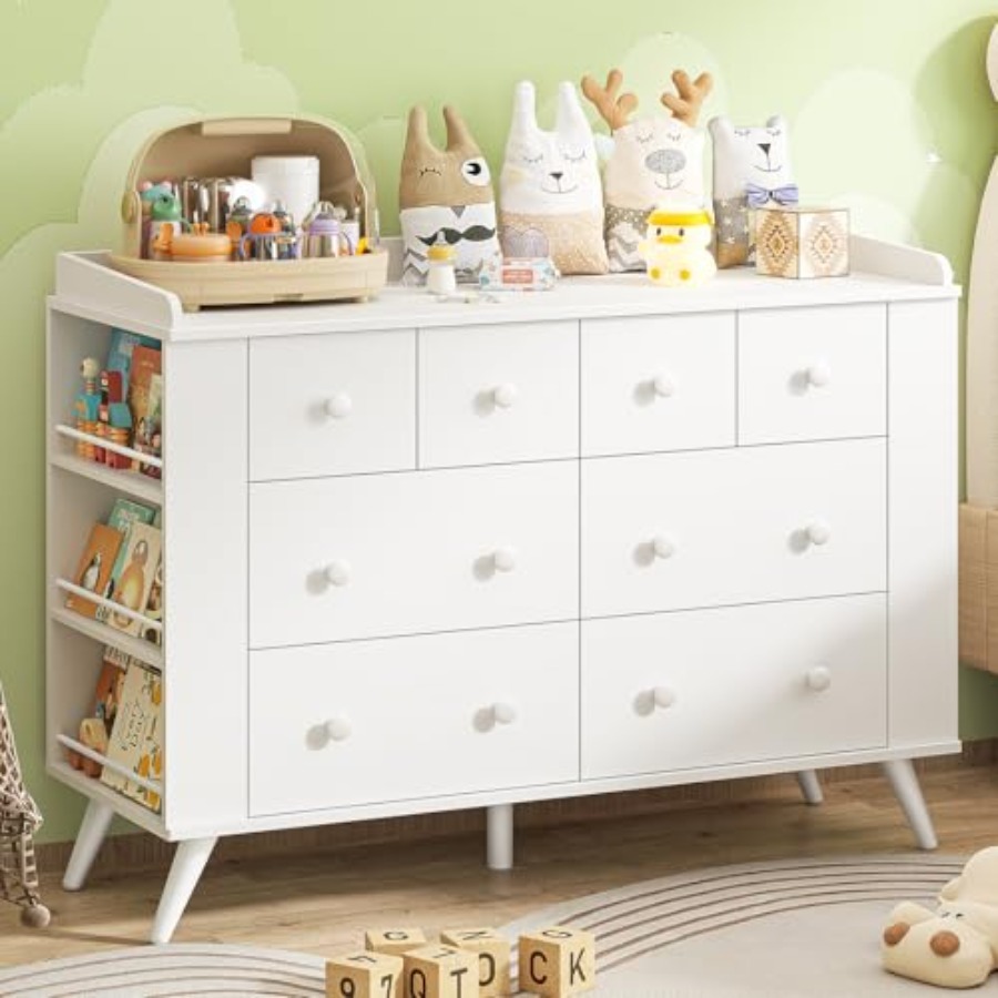 Dresser Cabinet with 8 Drawers - Baby Nursery Chest Of Drawers avis et prix