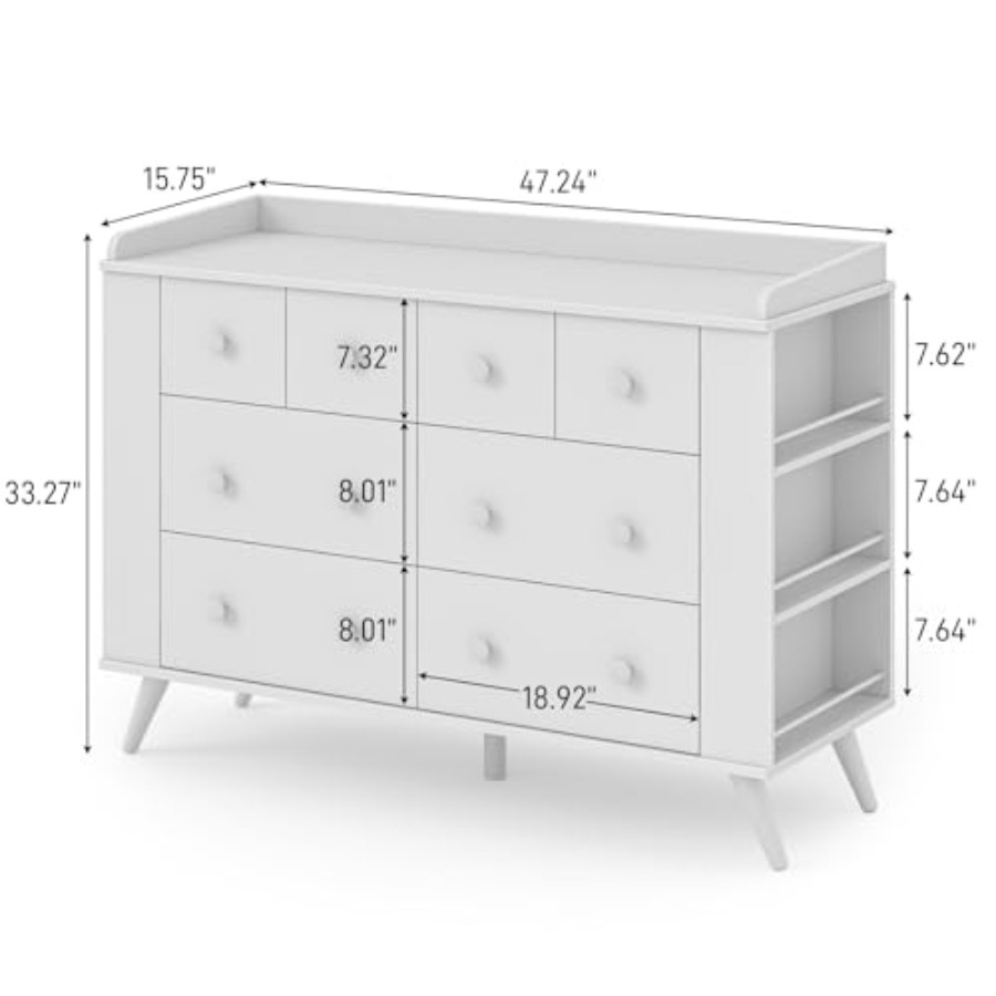 Dresser Cabinet with 8 Drawers - Baby Nursery Chest Of Drawers avis et prix