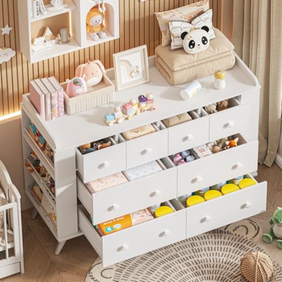 Dresser Cabinet with 8 Drawers - Baby Nursery Chest Of Drawers avis et prix