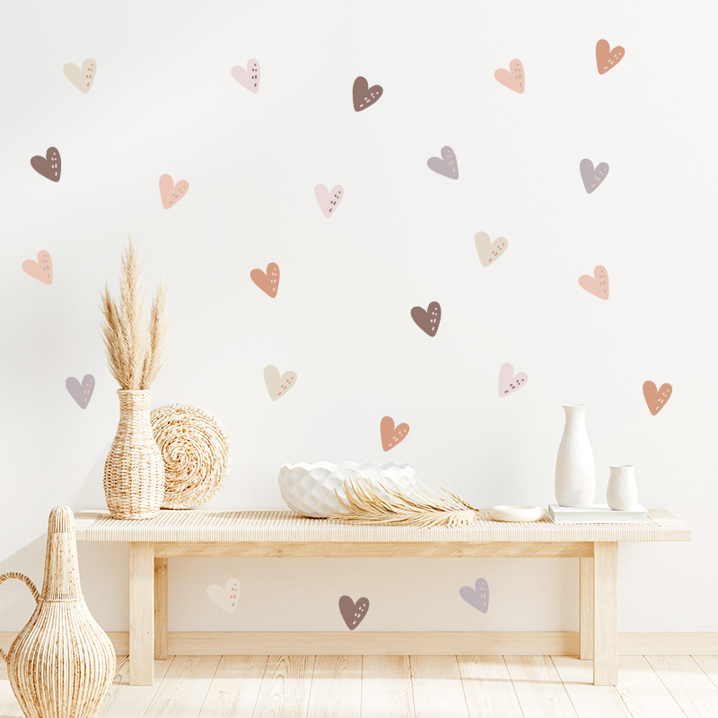 36Pcs Boho Hearts Wall Sticker - Baby Nursery Wallpaper Girl avis et prix
