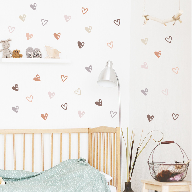 36Pcs Boho Hearts Wall Sticker - Baby Nursery Wallpaper Girl avis et prix