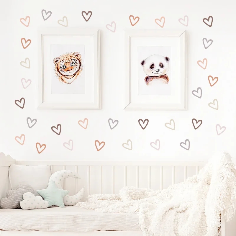36Pcs Boho Hearts Wall Sticker - Baby Nursery Wallpaper Girl avis et prix