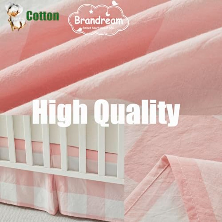 Crib Skirt Gingham Tailored Ba - Baby Nursery Neutral avis et prix