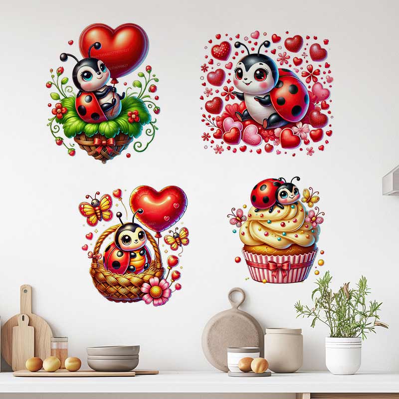 Cute Ladybug Wall Sticker Baby - Baby Nursery Mural Wallpaper avis et prix