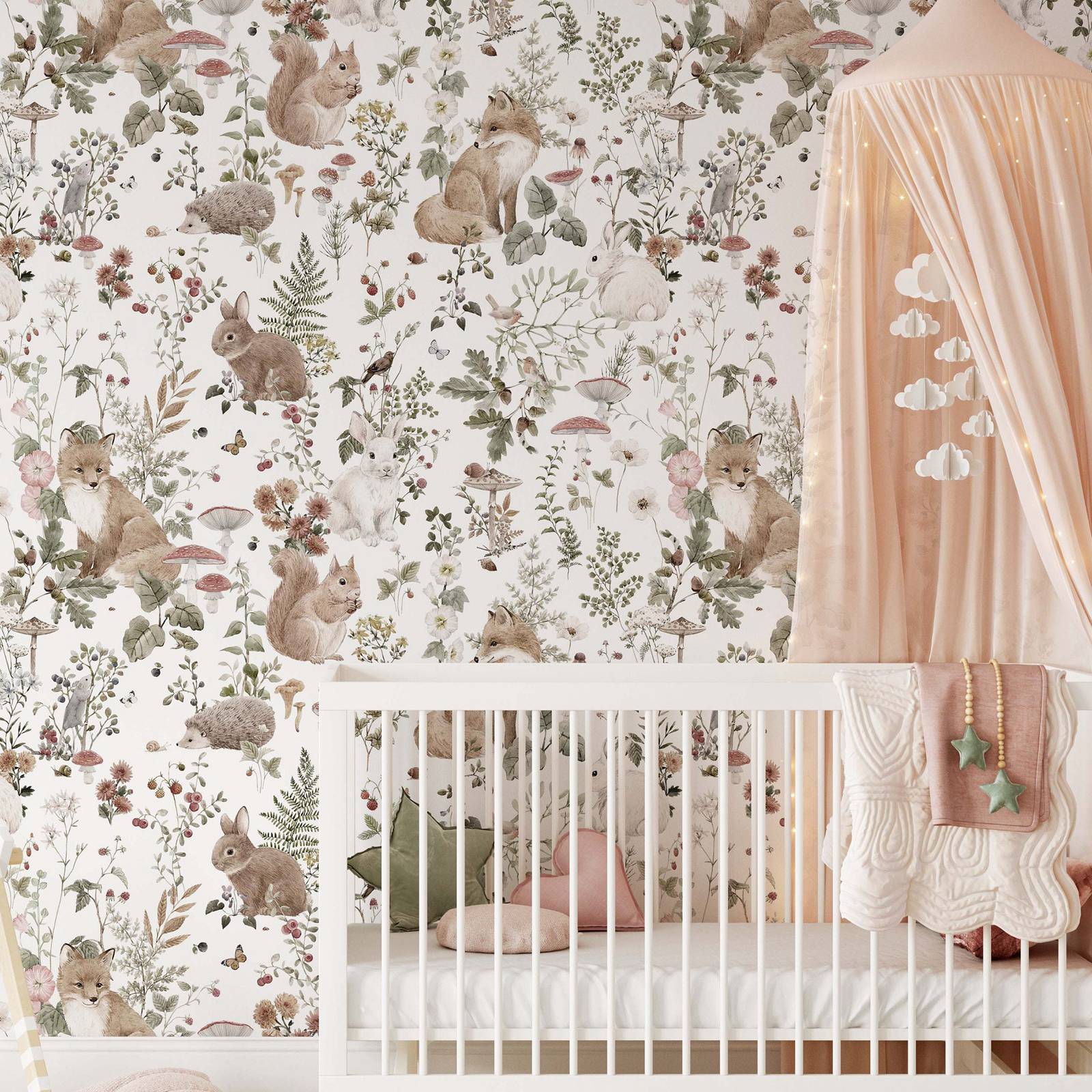 Forest Babies MuraL, Boys Nurs - Baby Nursery Mural Wallpaper avis et prix