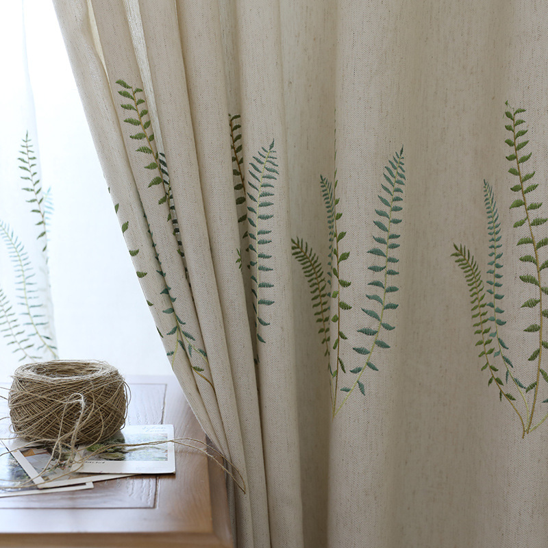 Embroidered Pastoral Linen Cur - Baby Nursery Curtains avis et prix