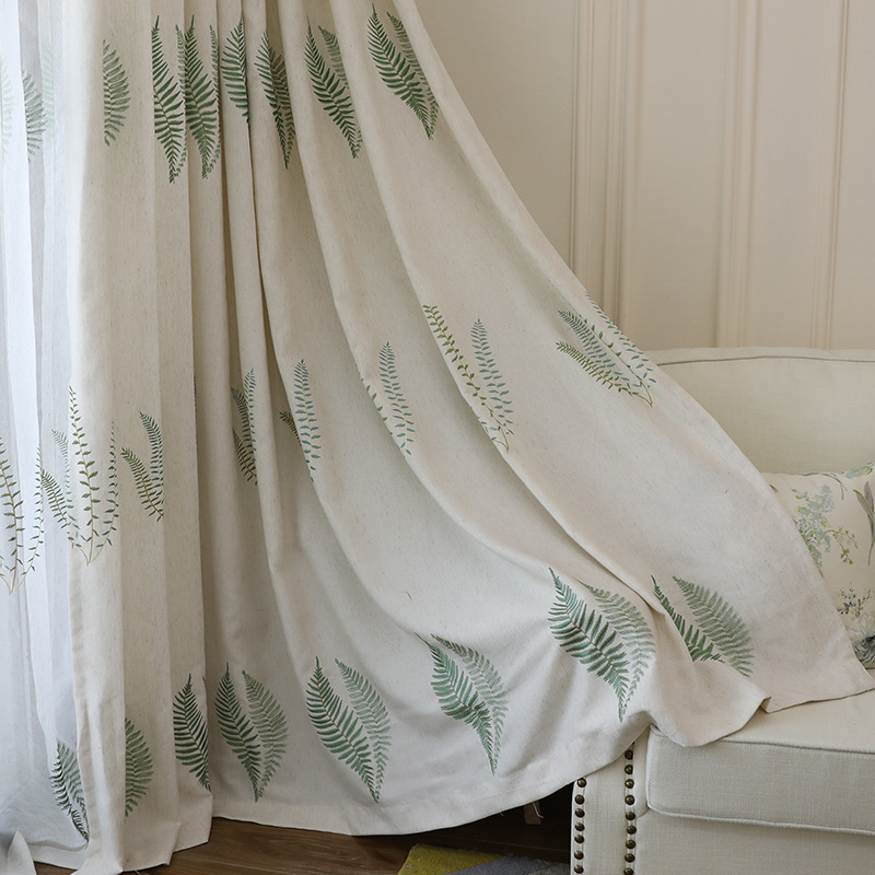 Embroidered Pastoral Linen Cur - Baby Nursery Curtains avis et prix