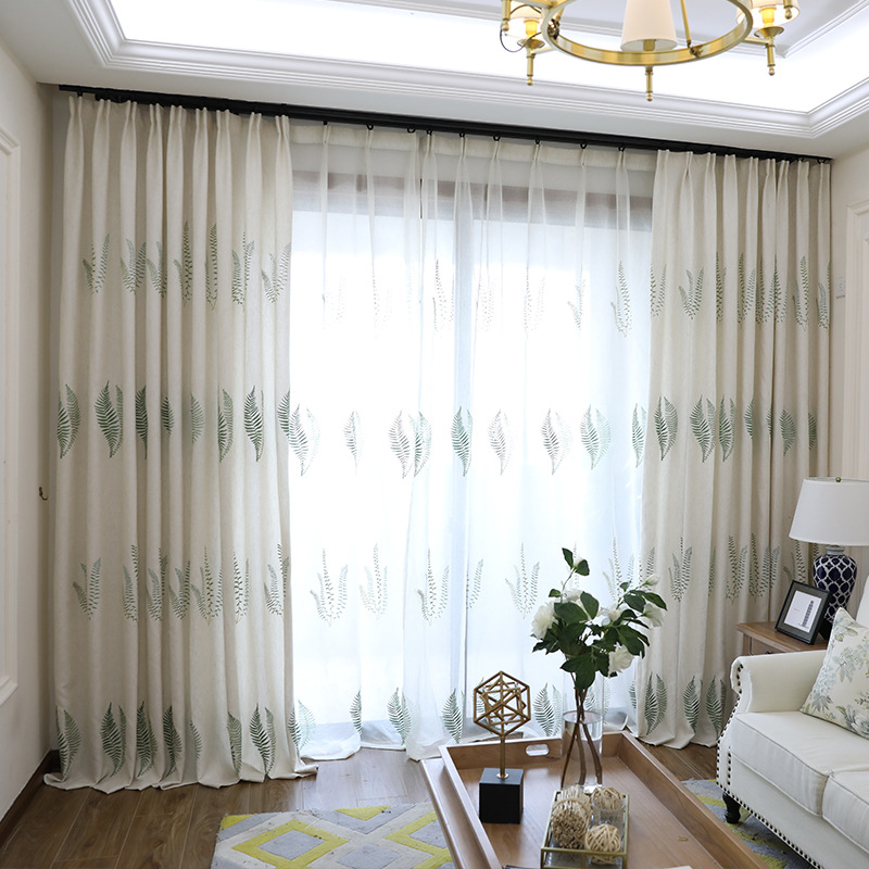 Embroidered Pastoral Linen Cur - Baby Nursery Curtains avis et prix