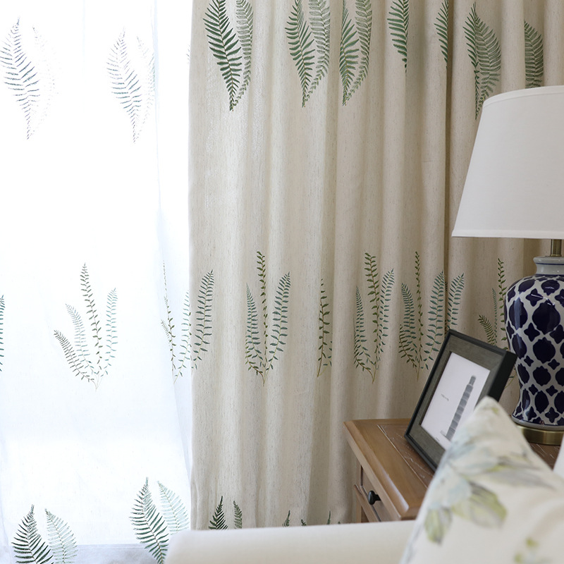 Embroidered Pastoral Linen Cur - Baby Nursery Curtains avis et prix