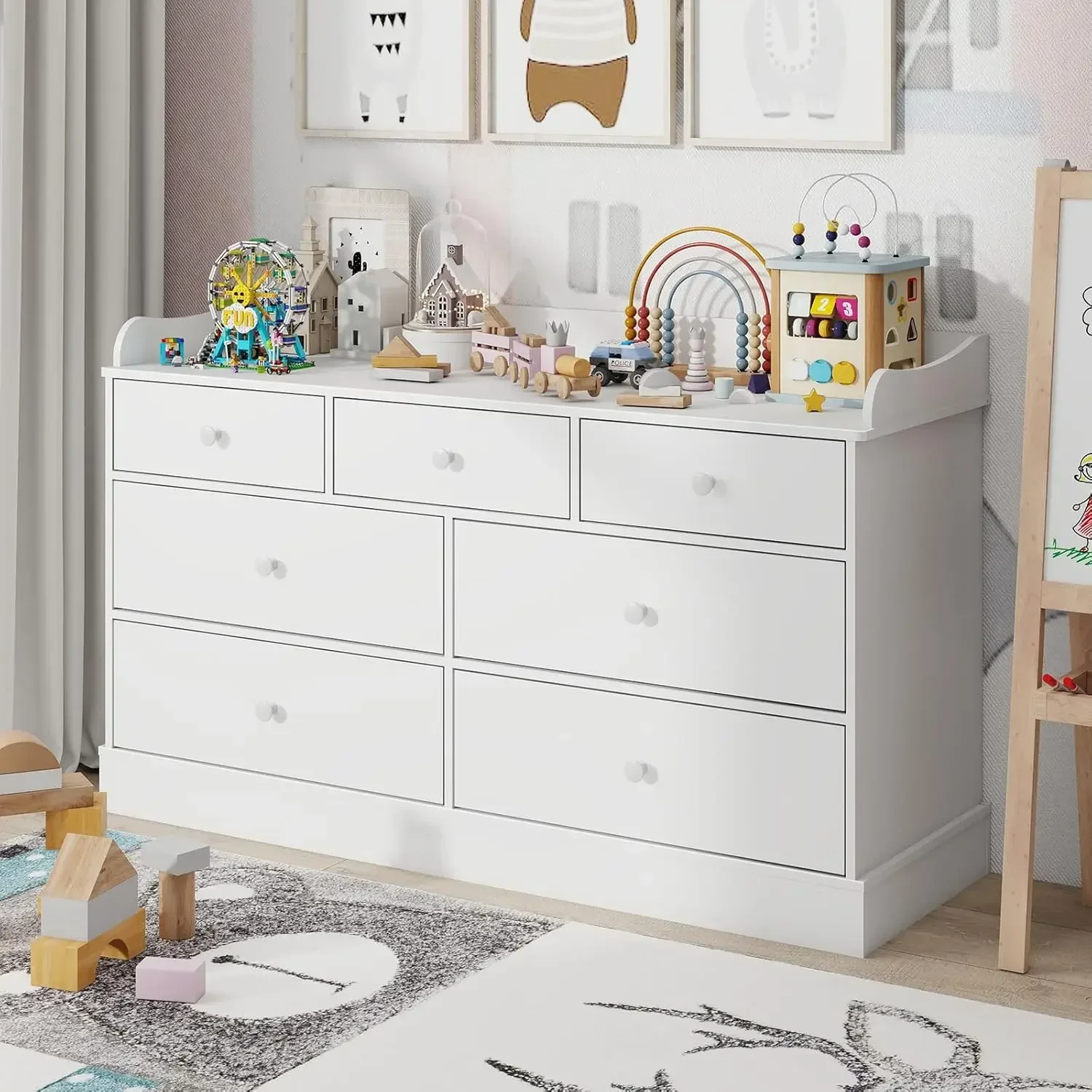 Kids Dresser Cabinet with 7 Dr - Baby Nursery Chest Of Drawers avis et prix
