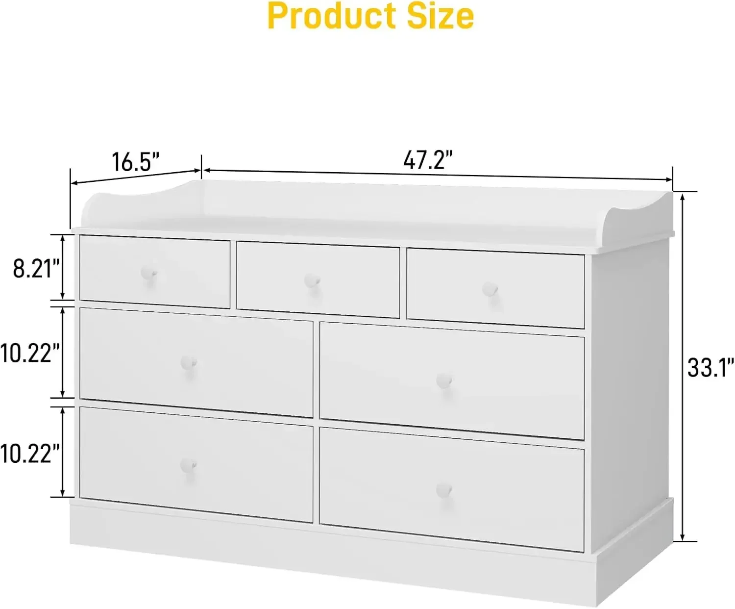 Kids Dresser Cabinet with 7 Dr - Baby Nursery Chest Of Drawers avis et prix