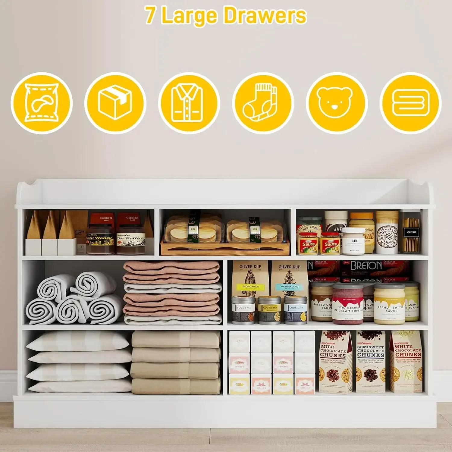 Kids Dresser Cabinet with 7 Dr - Baby Nursery Chest Of Drawers avis et prix