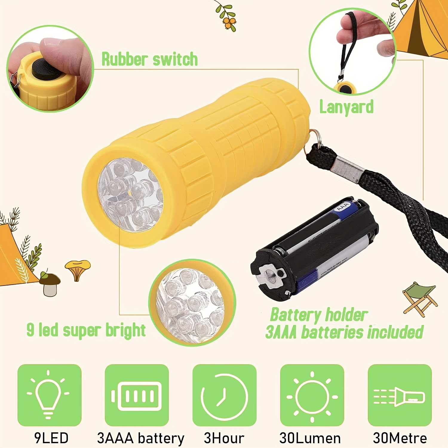 Mini Portable Flashlight Nine  - Baby Nursery Gifts avis et prix