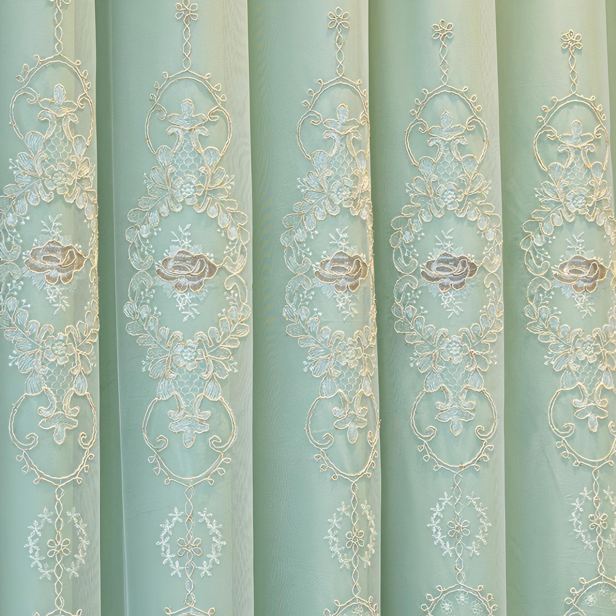 1pc Vintage Green Lace Curtain - Baby Nursery Curtains avis et prix