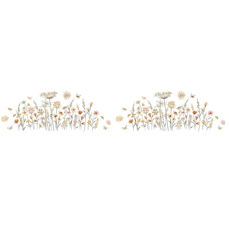 【EFFICIENT 】2X Boho Flower Wal - Baby Nursery Wallpaper Girl avis et prix